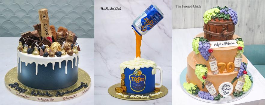 beer wine bottle cakes